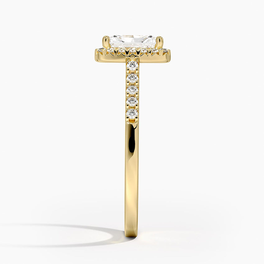 1,25 Karat Radiant Halo Tasarım Tektaş Laboratuvar Pırlanta Yüzük 18K - Lunara - Bold Diamonds