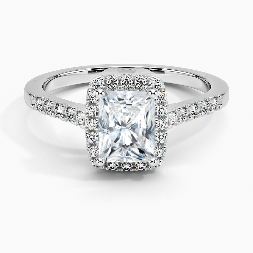 1,25 Karat Radiant Halo Tasarım Tektaş Laboratuvar Pırlanta Yüzük 18K - Lunara - Bold Diamonds
