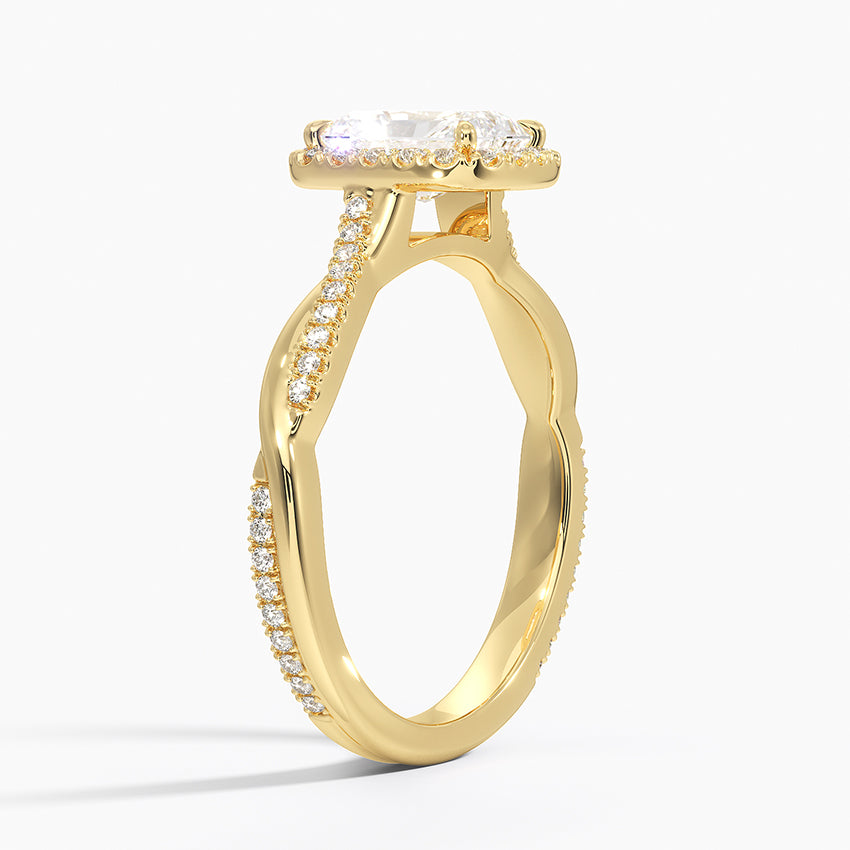 1.25 Karat Radiant Halo Tasarım Tektaş Laboratuvar Pırlanta Yüzük 18K -Magnara - Bold Diamonds