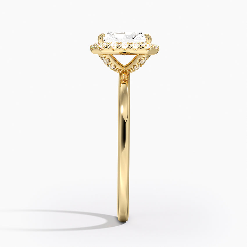1.25 Karat Radiant Halo Tasarım Tektaş Laboratuvar Pırlanta Yüzük 18K -Ophelia - Bold Diamonds