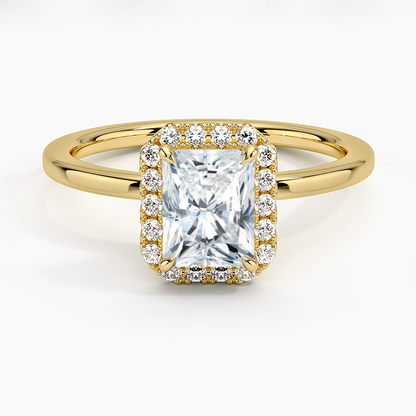 1.25 Karat Radiant Halo Tasarım Tektaş Laboratuvar Pırlanta Yüzük 18K -Ophelia - Bold Diamonds
