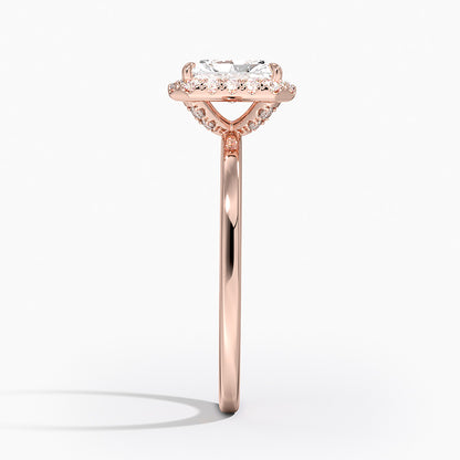 1.25 Karat Radiant Halo Tasarım Tektaş Laboratuvar Pırlanta Yüzük 18K -Ophelia - Bold Diamonds