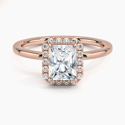1.25 Karat Radiant Halo Tasarım Tektaş Laboratuvar Pırlanta Yüzük 18K -Ophelia - Bold Diamonds