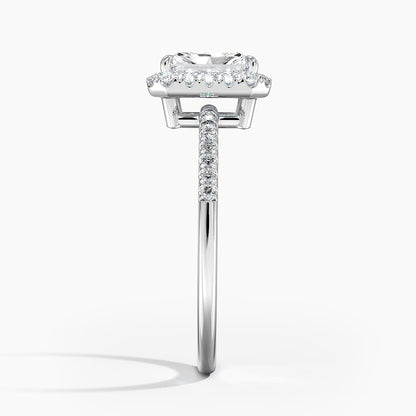 1.25 Karat Radiant Halo Tasarım Tektaş Laboratuvar Pırlanta Yüzük 18K - Valora - Bold Diamonds