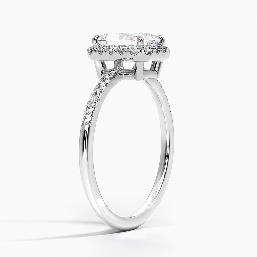 1.25 Karat Radiant Halo Tasarım Tektaş Laboratuvar Pırlanta Yüzük 18K - Valora - Bold Diamonds