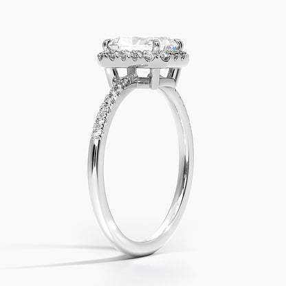 1.25 Karat Radiant Halo Tasarım Tektaş Laboratuvar Pırlanta Yüzük 18K - Valora - Bold Diamonds