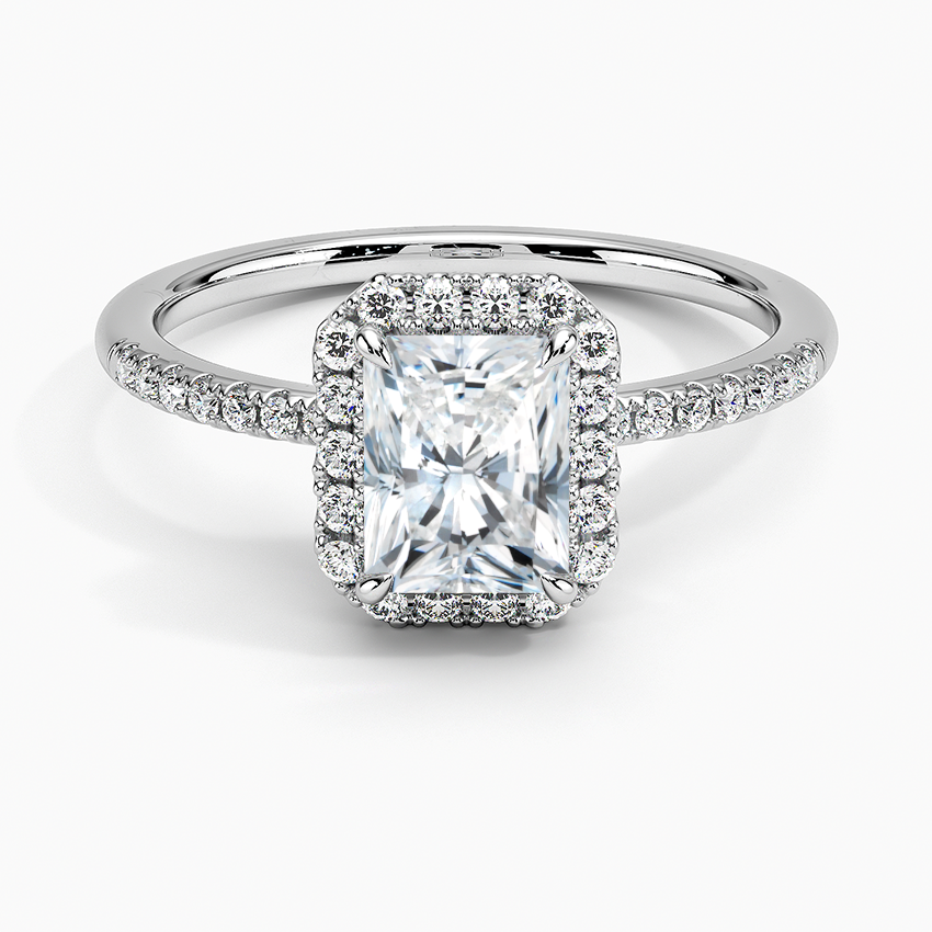 1.25 Karat Radiant Halo Tasarım Tektaş Laboratuvar Pırlanta Yüzük 18K - Valora - Bold Diamonds