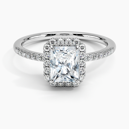 1.25 Karat Radiant Halo Tasarım Tektaş Laboratuvar Pırlanta Yüzük 18K - Valora - Bold Diamonds