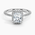 1.25 Karat Radiant Halo Tasarım Tektaş Laboratuvar Pırlanta Yüzük 18K - Valora - Bold Diamonds