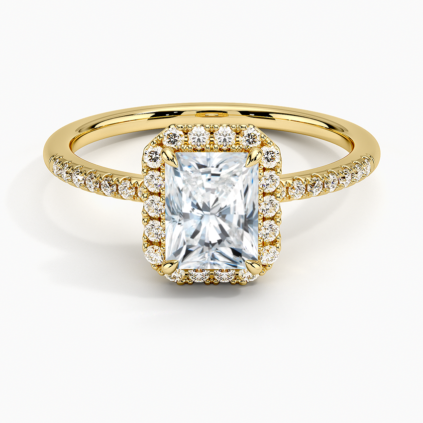 1.25 Karat Radiant Halo Tasarım Tektaş Laboratuvar Pırlanta Yüzük 18K - Valora - Bold Diamonds