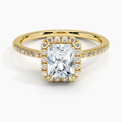 1.25 Karat Radiant Halo Tasarım Tektaş Laboratuvar Pırlanta Yüzük 18K - Valora - Bold Diamonds