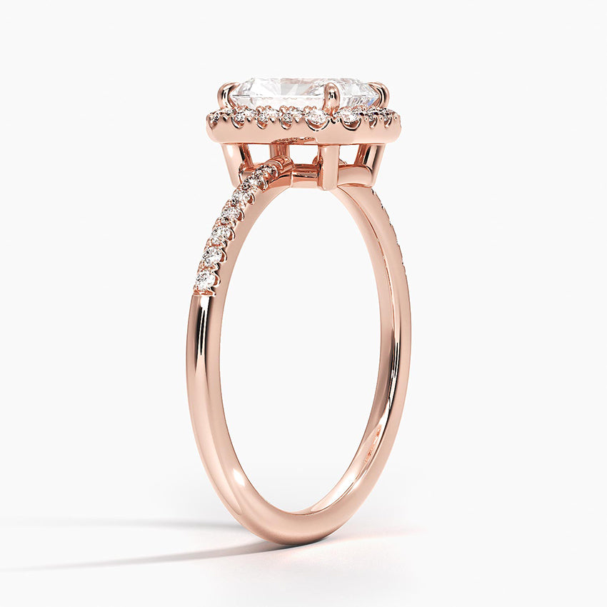 1.25 Karat Radiant Halo Tasarım Tektaş Laboratuvar Pırlanta Yüzük 18K - Valora - Bold Diamonds