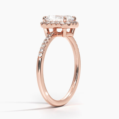 1.25 Karat Radiant Halo Tasarım Tektaş Laboratuvar Pırlanta Yüzük 18K - Valora - Bold Diamonds