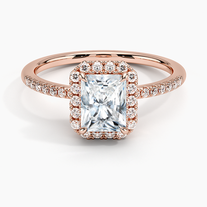 1.25 Karat Radiant Halo Tasarım Tektaş Laboratuvar Pırlanta Yüzük 18K - Valora - Bold Diamonds