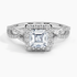1.30 Karat Asscher Halo Tasarım Tektaş Laboratuvar Pırlanta Yüzük 18K -Coronae - Bold Diamonds