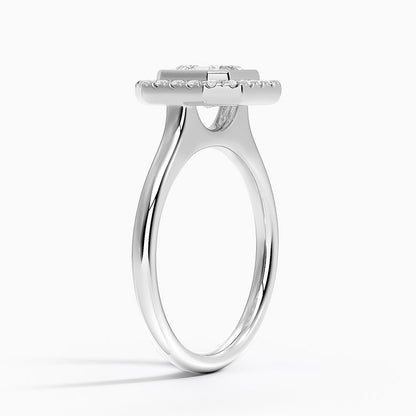 1,30 Karat Asscher Halo Tasarım Tektaş Laboratuvar Pırlanta Yüzük 18K - Eterna - Bold Diamonds