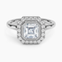 1,30 Karat Asscher Halo Tasarım Tektaş Laboratuvar Pırlanta Yüzük 18K - Eterna - Bold Diamonds