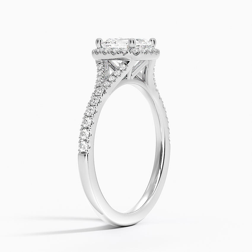 1,30 Karat Asscher Halo Tasarım Tektaş Laboratuvar Pırlanta Yüzük 18K -Novara - Bold Diamonds