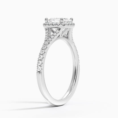 1,30 Karat Asscher Halo Tasarım Tektaş Laboratuvar Pırlanta Yüzük 18K -Novara - Bold Diamonds