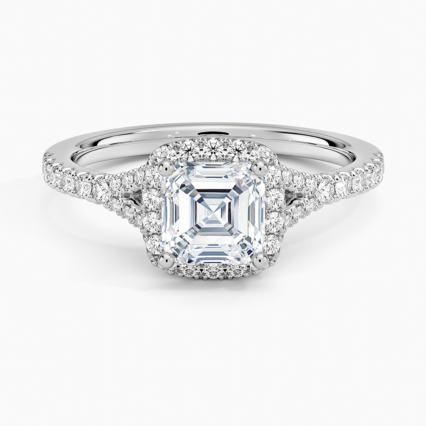 1,30 Karat Asscher Halo Tasarım Tektaş Laboratuvar Pırlanta Yüzük 18K -Novara - Bold Diamonds