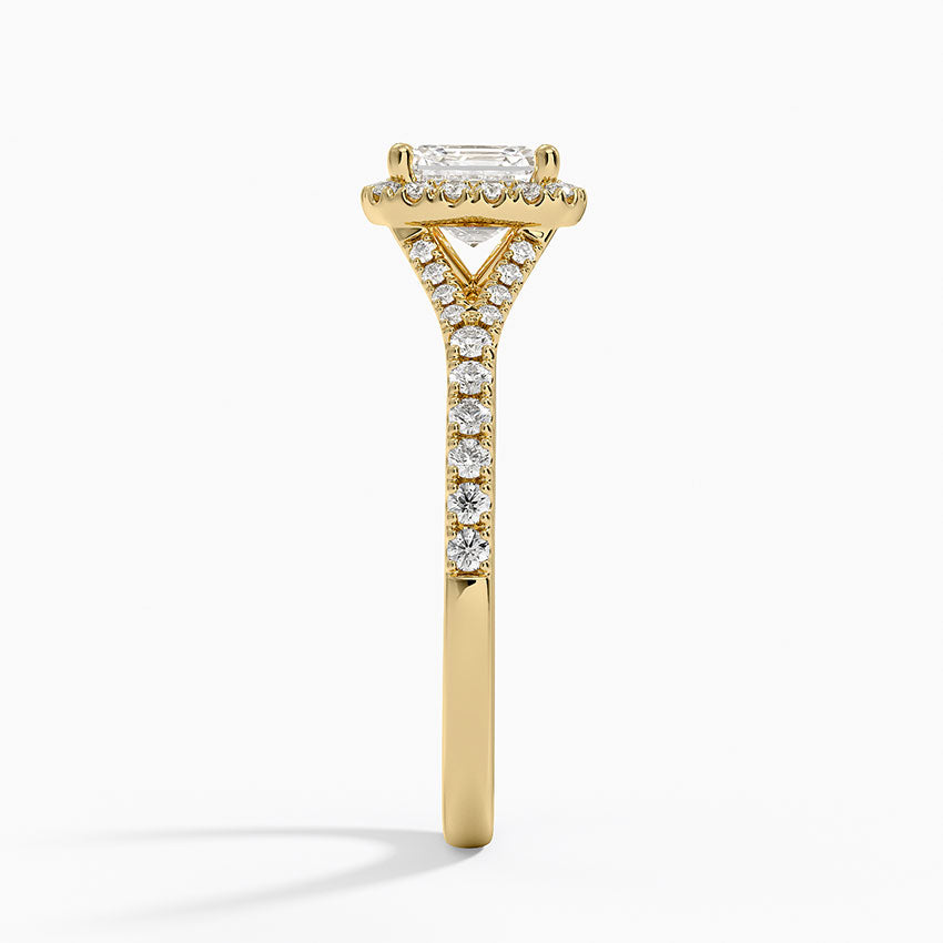 1,30 Karat Asscher Halo Tasarım Tektaş Laboratuvar Pırlanta Yüzük 18K -Novara - Bold Diamonds