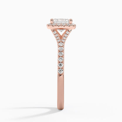 1,30 Karat Asscher Halo Tasarım Tektaş Laboratuvar Pırlanta Yüzük 18K -Novara - Bold Diamonds