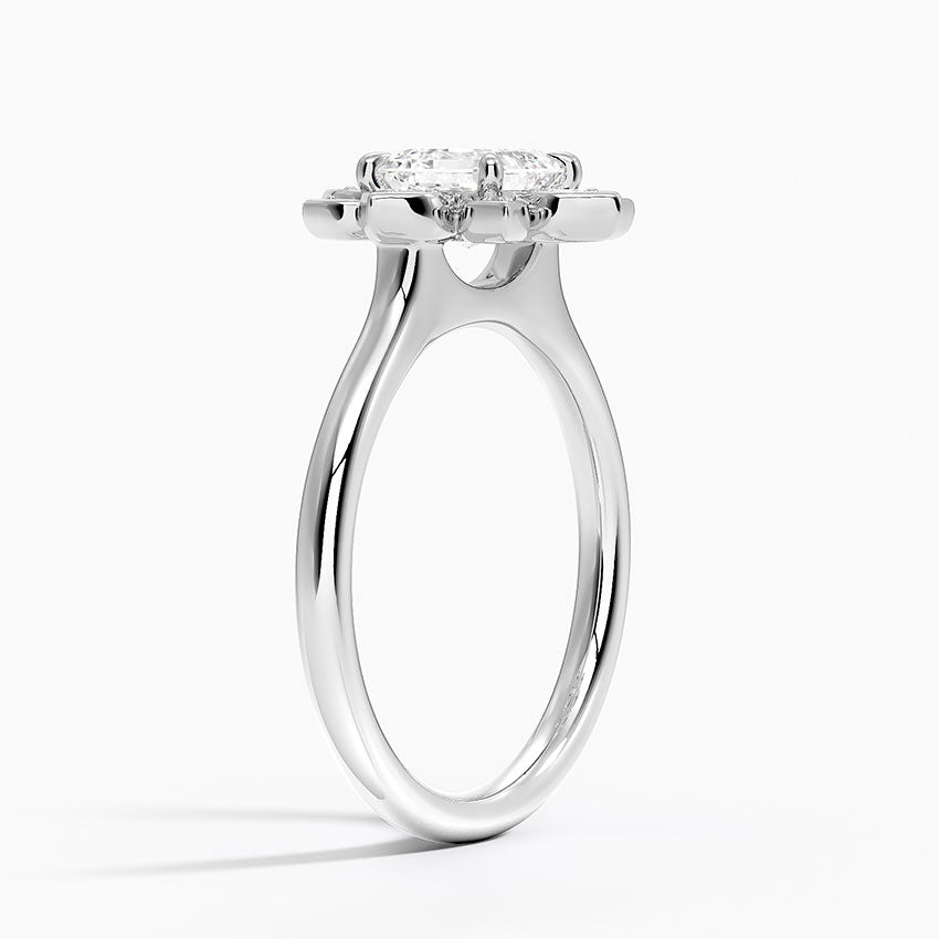 1,30 Karat Asscher Halo Tasarım Tektaş Laboratuvar Pırlanta Yüzük 18K - Solara - Bold Diamonds
