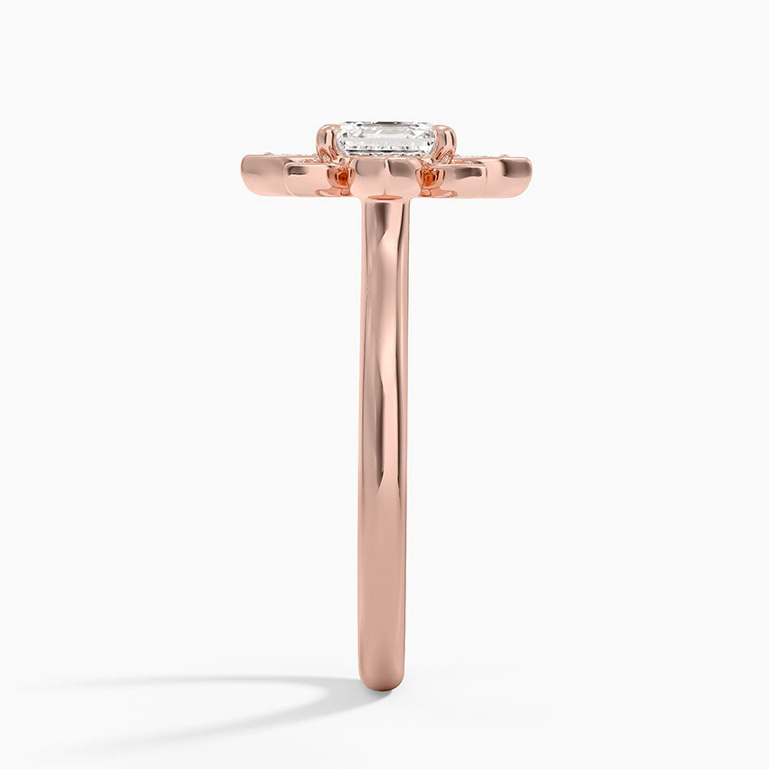 1,30 Karat Asscher Halo Tasarım Tektaş Laboratuvar Pırlanta Yüzük 18K - Solara - Bold Diamonds