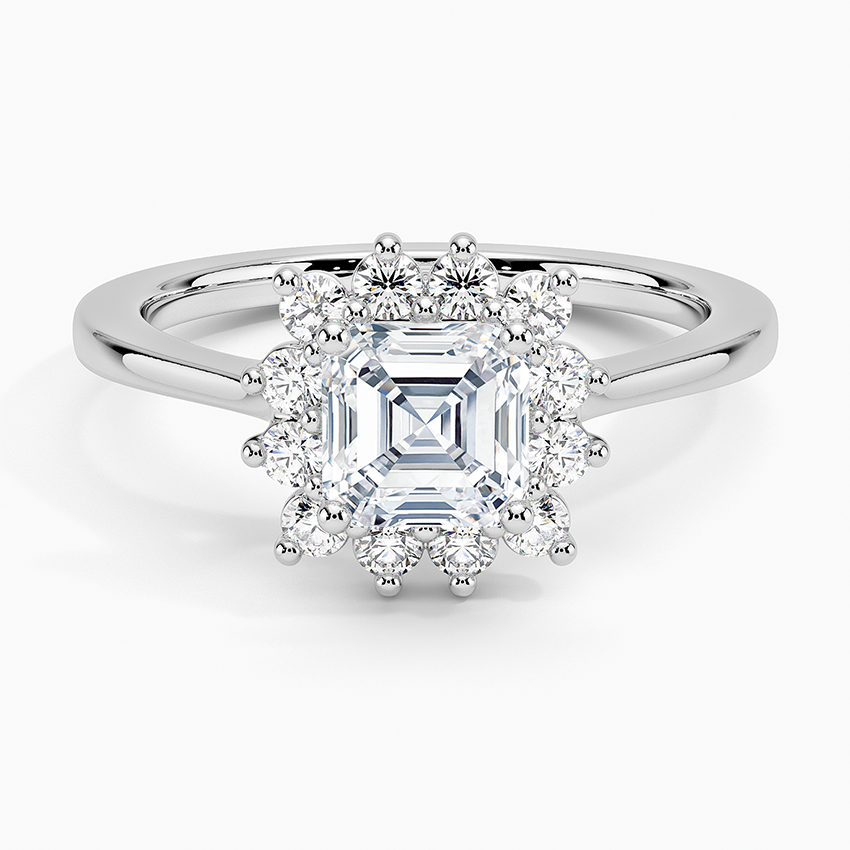 1,30 Karat Asscher Halo Tasarım Tektaş Laboratuvar Pırlanta Yüzük 18K -Vespera - Bold Diamonds