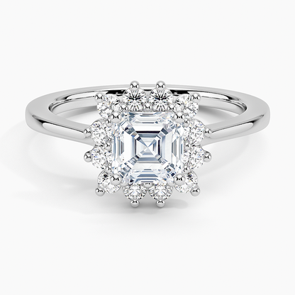 1,30 Karat Asscher Halo Tasarım Tektaş Laboratuvar Pırlanta Yüzük 18K -Vespera - Bold Diamonds