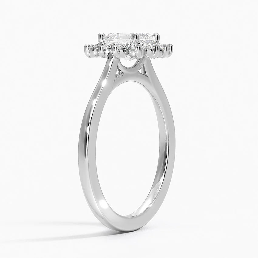 1,30 Karat Asscher Halo Tasarım Tektaş Laboratuvar Pırlanta Yüzük 18K -Vespera - Bold Diamonds