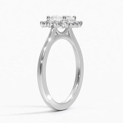 1,30 Karat Asscher Halo Tasarım Tektaş Laboratuvar Pırlanta Yüzük 18K -Vespera - Bold Diamonds