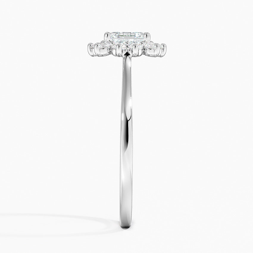 1,30 Karat Asscher Halo Tasarım Tektaş Laboratuvar Pırlanta Yüzük 18K -Vespera - Bold Diamonds