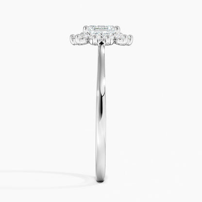1,30 Karat Asscher Halo Tasarım Tektaş Laboratuvar Pırlanta Yüzük 18K -Vespera - Bold Diamonds