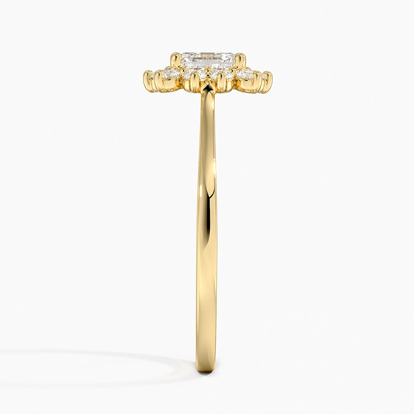1,30 Karat Asscher Halo Tasarım Tektaş Laboratuvar Pırlanta Yüzük 18K -Vespera - Bold Diamonds