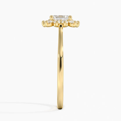 1,30 Karat Asscher Halo Tasarım Tektaş Laboratuvar Pırlanta Yüzük 18K -Vespera - Bold Diamonds