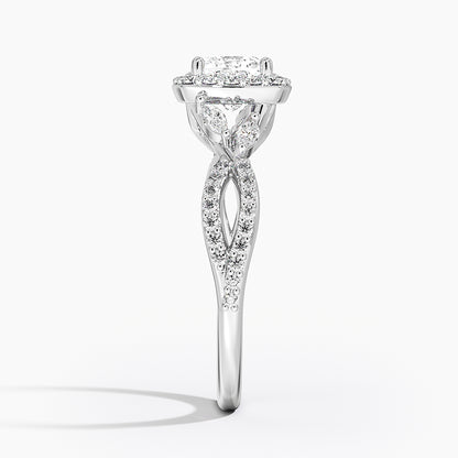 1.30 Karat Cushion Halo Tasarım Tektaş Laboratuvar Pırlanta Yüzük 18K -Coronae - Bold Diamonds