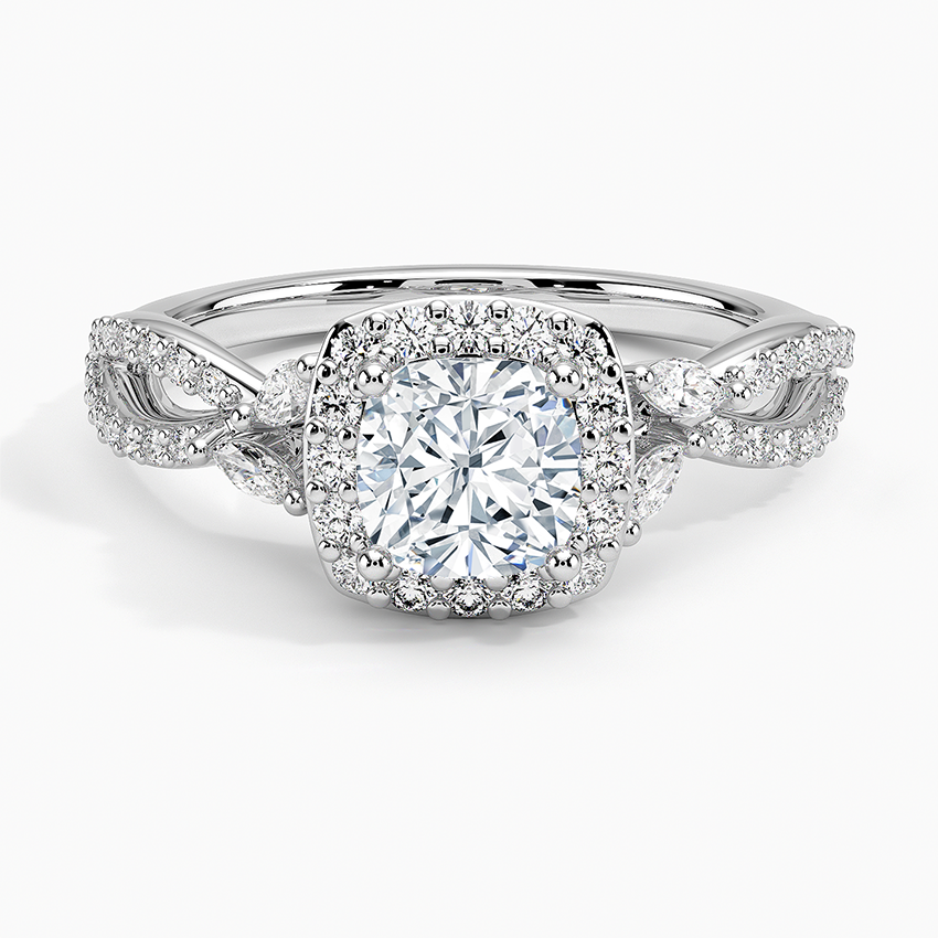 1.30 Karat Cushion Halo Tasarım Tektaş Laboratuvar Pırlanta Yüzük 18K -Coronae - Bold Diamonds
