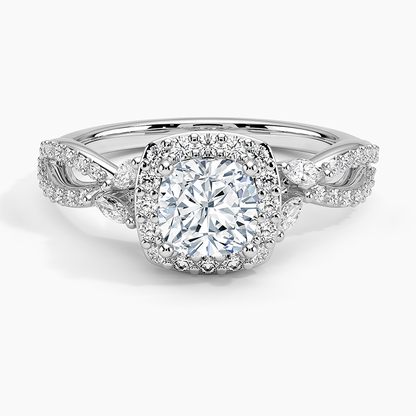 1.30 Karat Cushion Halo Tasarım Tektaş Laboratuvar Pırlanta Yüzük 18K -Coronae - Bold Diamonds