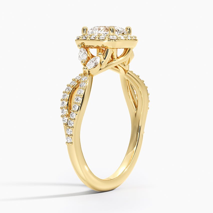 1.30 Karat Cushion Halo Tasarım Tektaş Laboratuvar Pırlanta Yüzük 18K -Coronae - Bold Diamonds