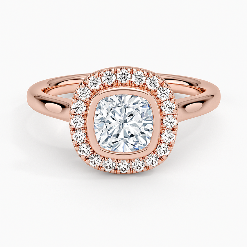 1,30 Karat Cushion Halo Tasarım Tektaş Laboratuvar Pırlanta Yüzük 18K  - Eterna - Bold Diamonds