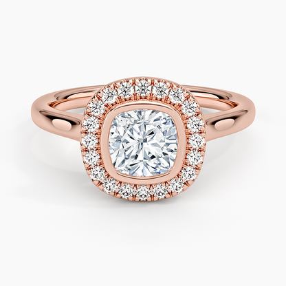 1,30 Karat Cushion Halo Tasarım Tektaş Laboratuvar Pırlanta Yüzük 18K  - Eterna - Bold Diamonds