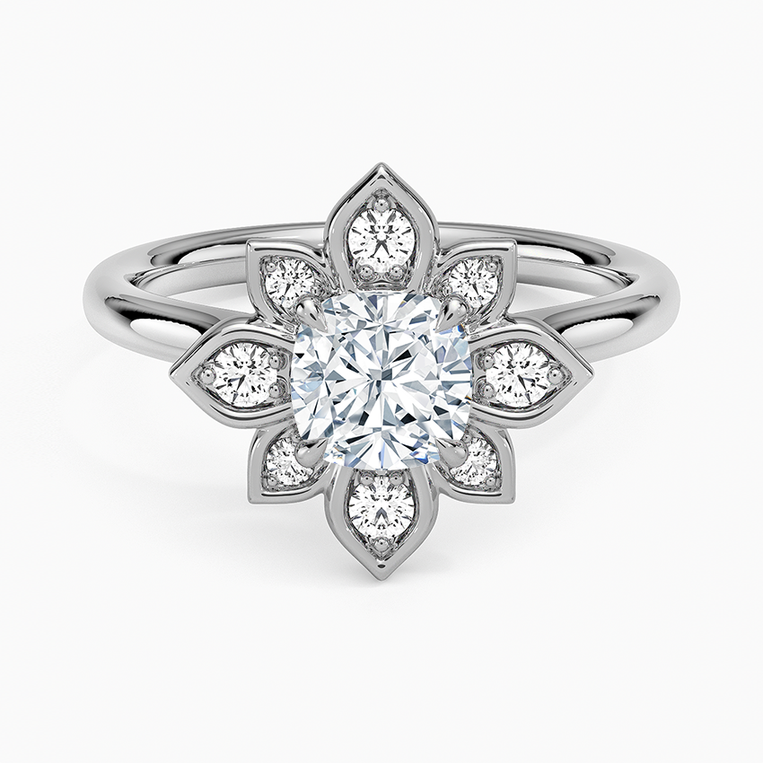 1,30 Karat Cushion Halo Tasarım Tektaş Laboratuvar Pırlanta Yüzük 18K - Solara - Bold Diamonds