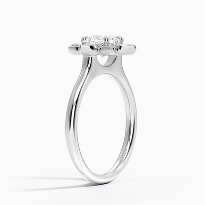 1,30 Karat Cushion Halo Tasarım Tektaş Laboratuvar Pırlanta Yüzük 18K - Solara - Bold Diamonds