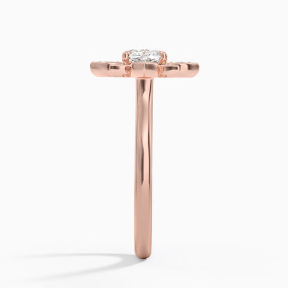 1,30 Karat Cushion Halo Tasarım Tektaş Laboratuvar Pırlanta Yüzük 18K - Solara - Bold Diamonds