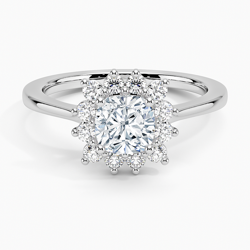 1,30 Karat Cushion Halo Tasarım Tektaş Laboratuvar Pırlanta Yüzük 18K -Vespera - Bold Diamonds