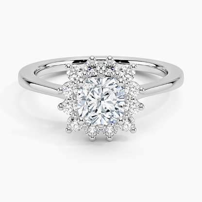 1,30 Karat Cushion Halo Tasarım Tektaş Laboratuvar Pırlanta Yüzük 18K -Vespera - Bold Diamonds