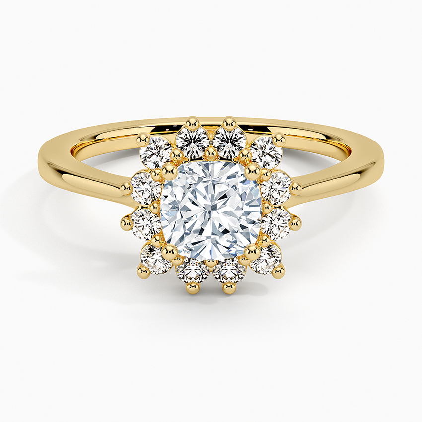 1,30 Karat Cushion Halo Tasarım Tektaş Laboratuvar Pırlanta Yüzük 18K -Vespera - Bold Diamonds