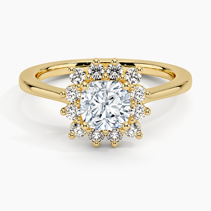 1,30 Karat Cushion Halo Tasarım Tektaş Laboratuvar Pırlanta Yüzük 18K -Vespera - Bold Diamonds