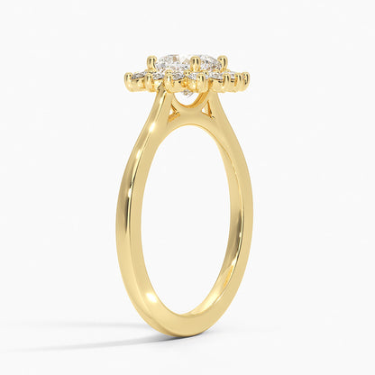1,30 Karat Cushion Halo Tasarım Tektaş Laboratuvar Pırlanta Yüzük 18K -Vespera - Bold Diamonds